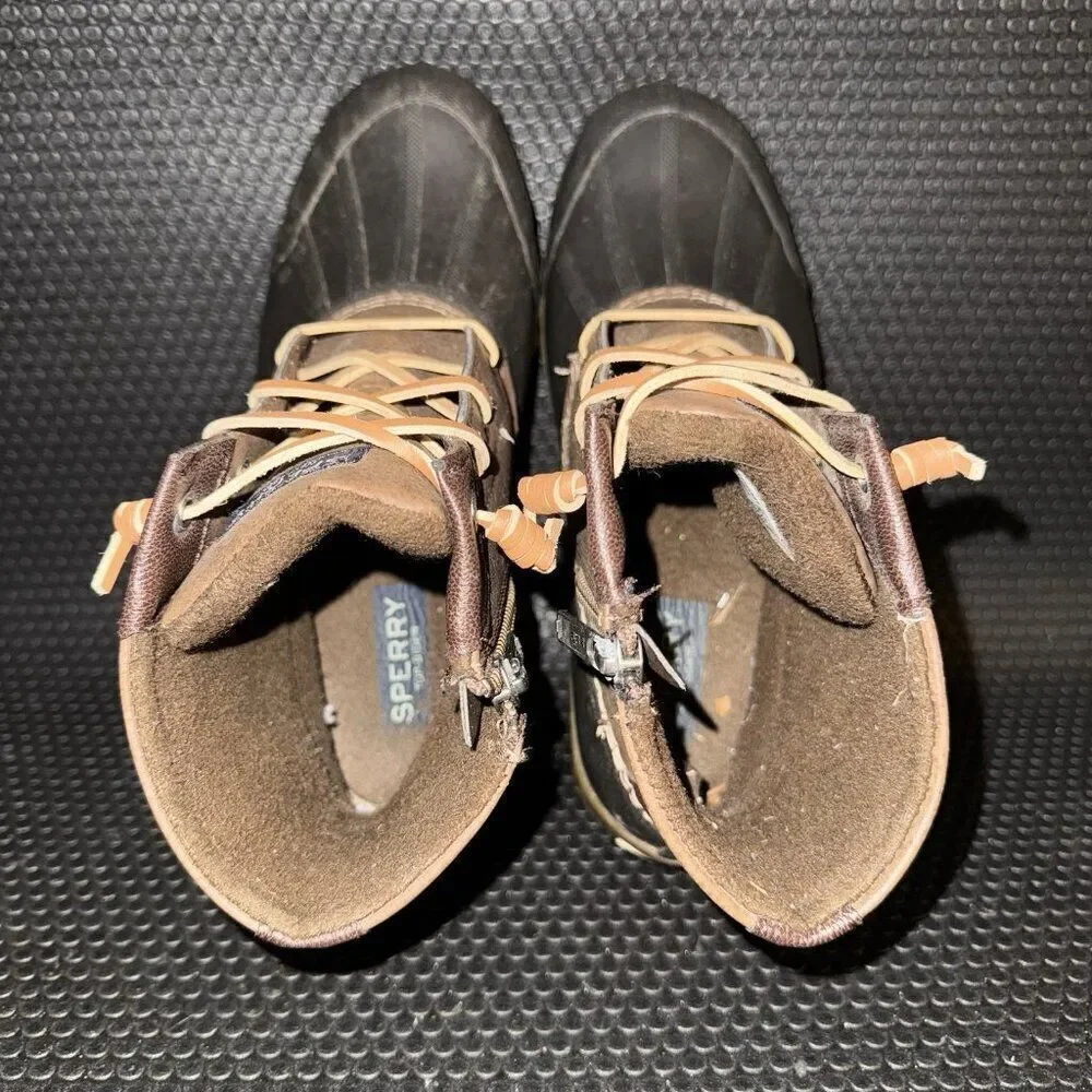Sperry Womens Syren Gulf Duck Boot Brown Leather Waterproof Boots Size 7